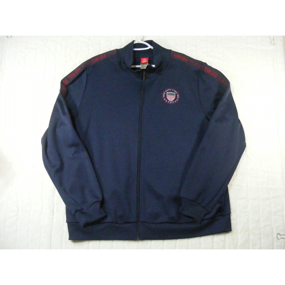 Team USA Zip up Jacket Mens XL Blue Excellent Tokyo Games Olympic Track Top